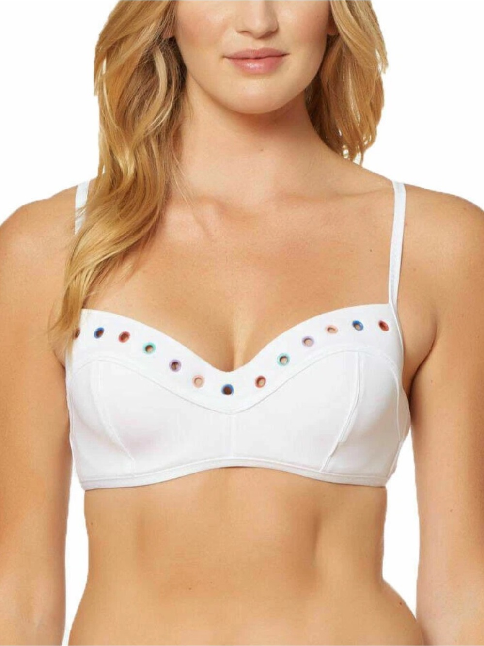 Jessica Simpson Swimsuit Bikini Bra Top Underwire White New With Tags Size Large